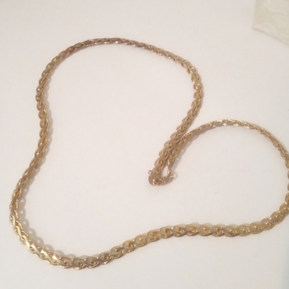 Vintage Necklace Gold Tone Braided Chain 24 Inches - Picture 4 of 5